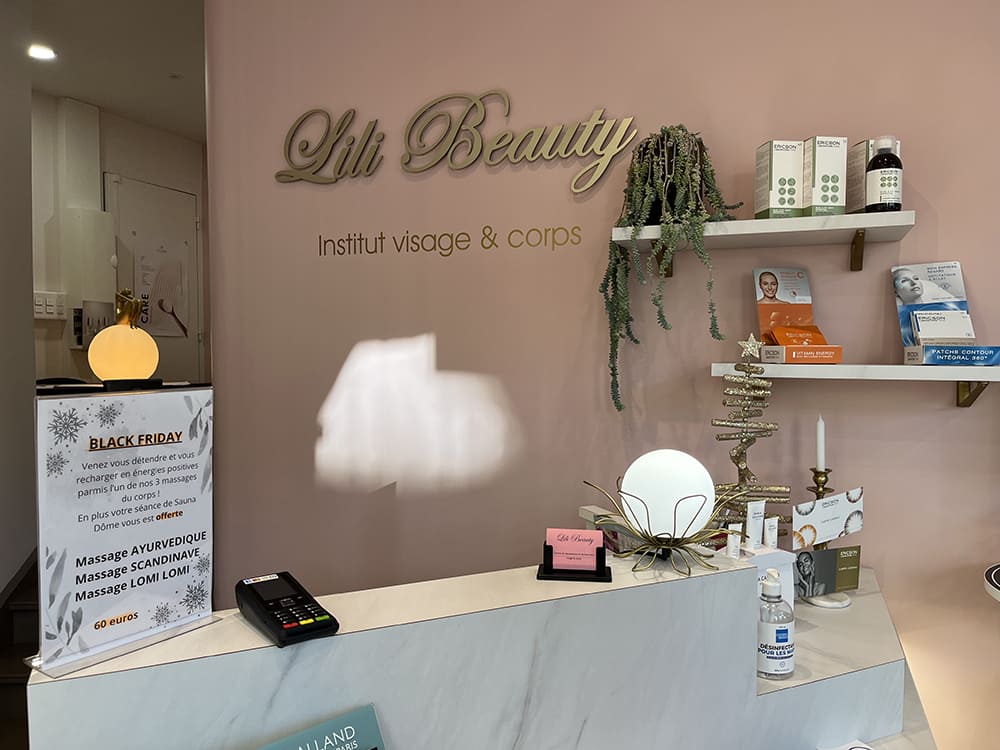 Accueil de l'institut de beauté